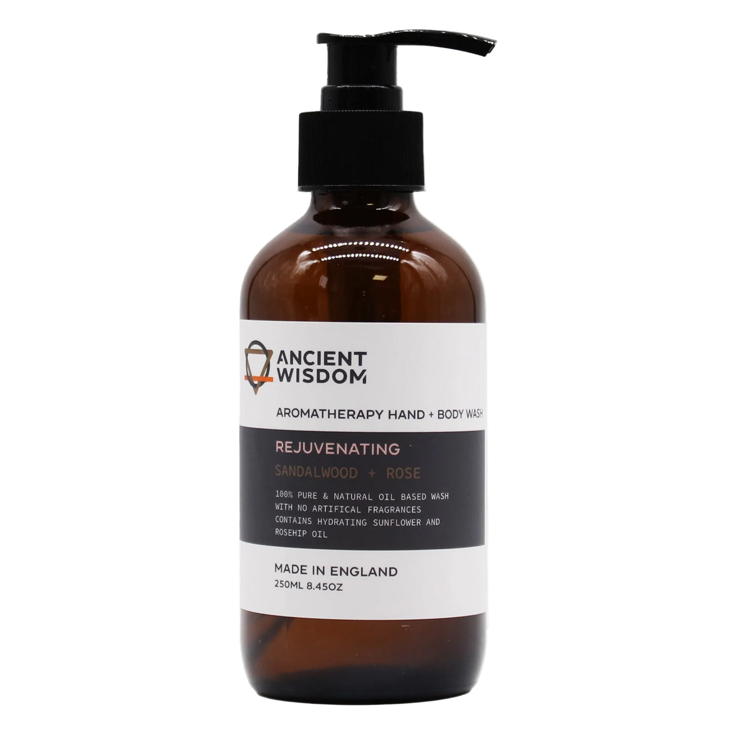 Aromaterapinis rankų ir kūno prausiklis – „Jauninamasis“ (Sandalmedis ir Rožė)