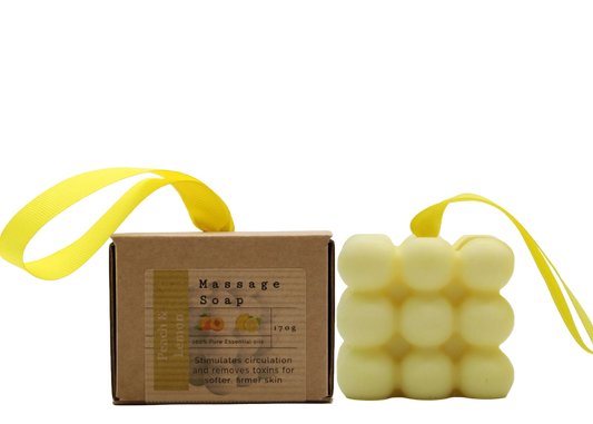 Masažinis muilas „Peach & Lemon“ – Gaiva, Stangrumas ir Detoksikacija