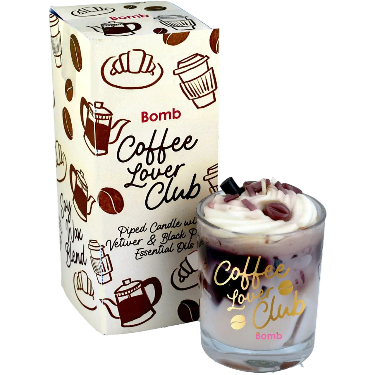 Žvakė stiklinėje „Coffee Lover Club“